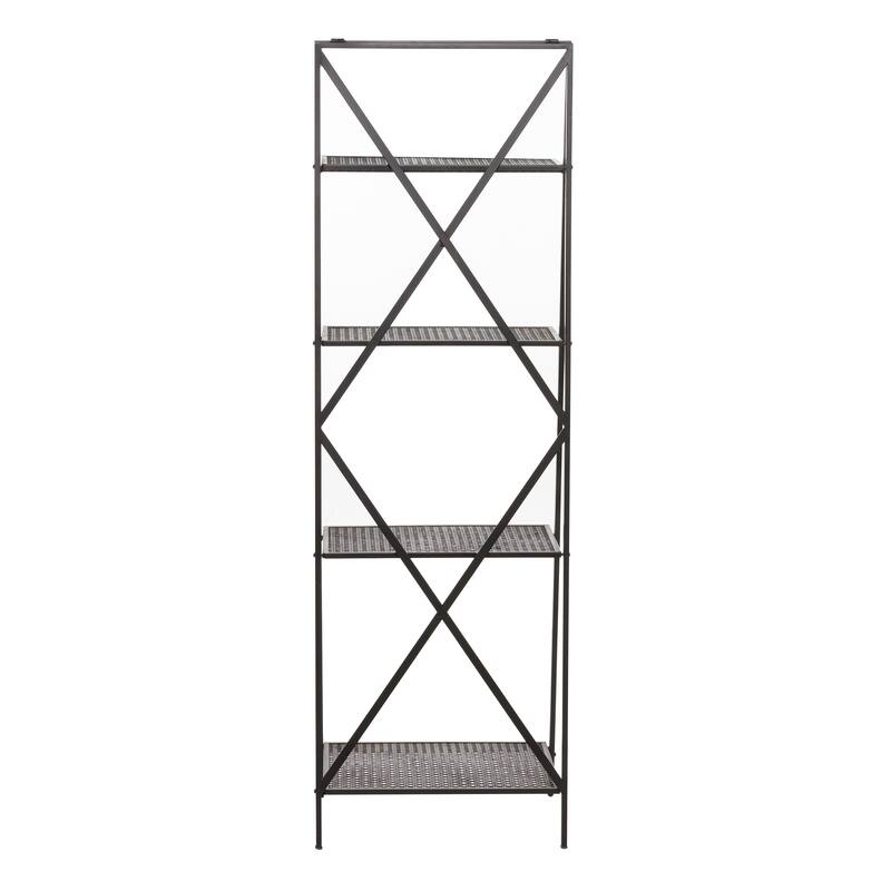 Black Metal Industrial Wall Shelf 57 x 18 x 15 18 x 15 x 57 On Sale